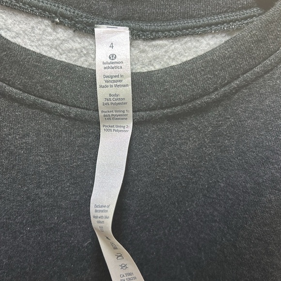 Lululemon Yes Fleece Pullover Heathered Black/Black Size 4 - Picture 6 of 9